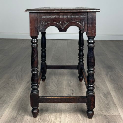 fig 5. Antique 19th Century Carved Oak Side Table
