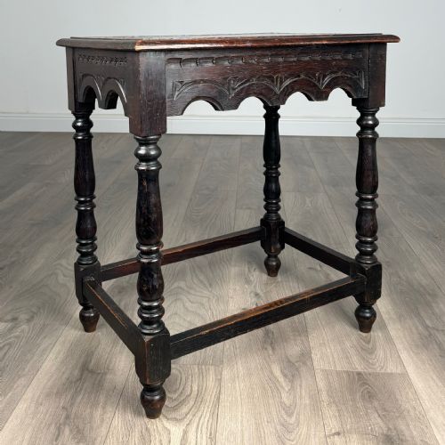fig 7. Antique 19th Century Carved Oak Side Table