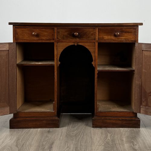 ANTIQUE 19TH CENTURY UNUSUAL MAHOGANY DESK OF SMALL PROPORTION - ADDITIONAL PHOTO 1