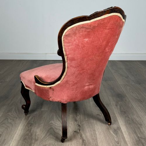 ANTIQUE 19TH CENTURY ARMCHAIR NURSING CHAIR IN MAHOGANY - ADDITIONAL PHOTO 2