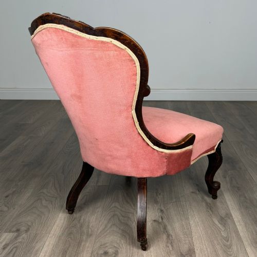 ANTIQUE 19TH CENTURY ARMCHAIR NURSING CHAIR IN MAHOGANY - ADDITIONAL PHOTO 3