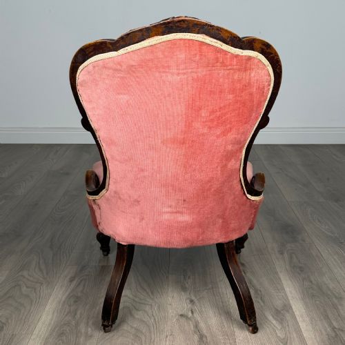 ANTIQUE 19TH CENTURY ARMCHAIR NURSING CHAIR IN MAHOGANY - ADDITIONAL PHOTO 4