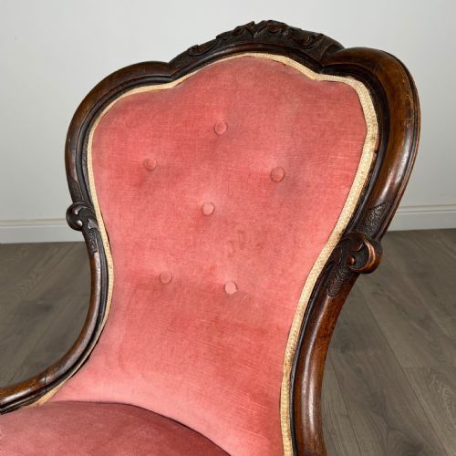 ANTIQUE 19TH CENTURY ARMCHAIR NURSING CHAIR IN MAHOGANY - ADDITIONAL PHOTO 8