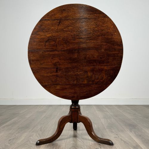 ANTIQUE 18TH CENTURY TILT TOP TABLE IN OAK - ADDITIONAL PHOTO 1