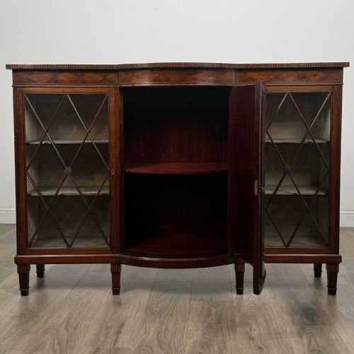 ANTIQUE LATE 19TH CENTURY INLAID DISPLAY CABINET IN MAHOGANY - ADDITIONAL PHOTO 1