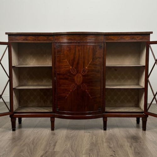 ANTIQUE LATE 19TH CENTURY INLAID DISPLAY CABINET IN MAHOGANY - ADDITIONAL PHOTO 2