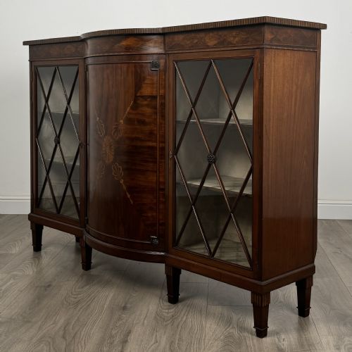 ANTIQUE LATE 19TH CENTURY INLAID DISPLAY CABINET IN MAHOGANY - ADDITIONAL PHOTO 3