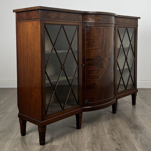 ANTIQUE LATE 19TH CENTURY INLAID DISPLAY CABINET IN MAHOGANY - ADDITIONAL PHOTO 16