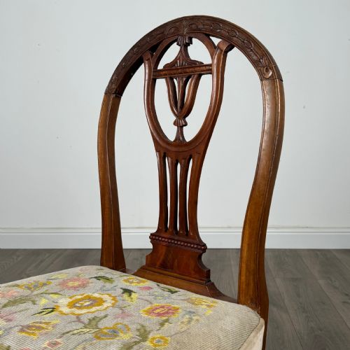 ANTIQUE 20TH CENTURY SET OF 6 HEPPLEWHITE STYLE DINING CHAIRS - ADDITIONAL PHOTO 4