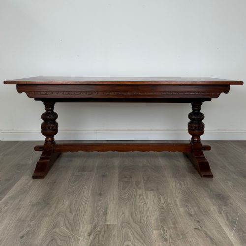 ANTIQUE 20TH CENTURY OLD CHARM DINING TABLE IN OAK - ADDITIONAL PHOTO 1