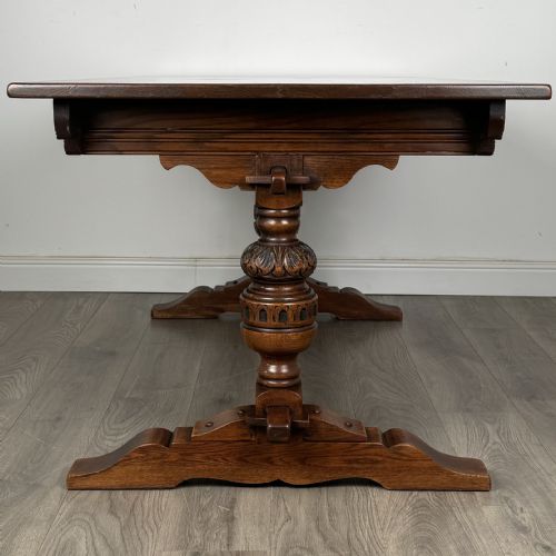 ANTIQUE 20TH CENTURY OLD CHARM DINING TABLE IN OAK - ADDITIONAL PHOTO 2