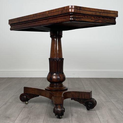 fig 1. Antique Early 19th Century Fine Quality Card Table In Rosewood
