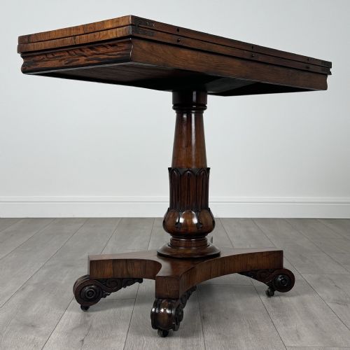 fig 3. Antique Early 19th Century Fine Quality Card Table In Rosewood