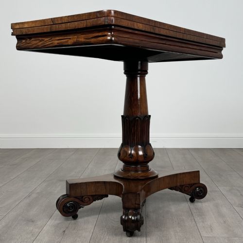 fig 7. Antique Early 19th Century Fine Quality Card Table In Rosewood