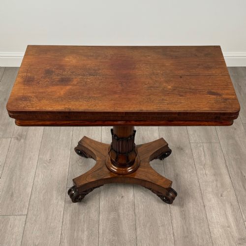 fig 8. Antique Early 19th Century Fine Quality Card Table In Rosewood