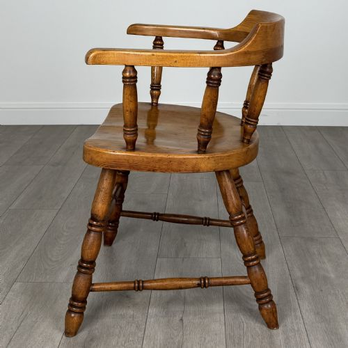 ANTIQUE 20TH CENTURY SMOKERS BOW CHAIR IN ELM - ADDITIONAL PHOTO 1