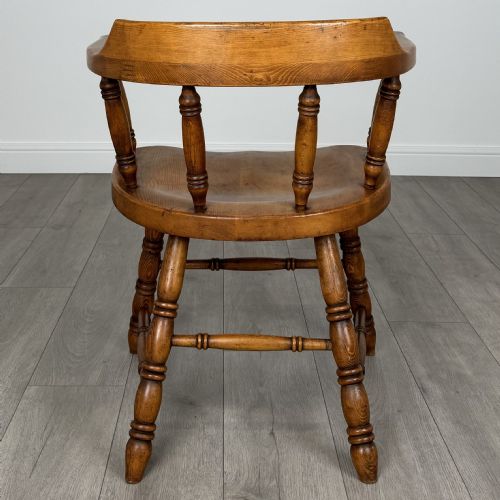 ANTIQUE 20TH CENTURY SMOKERS BOW CHAIR IN ELM - ADDITIONAL PHOTO 3