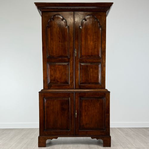 antique 20th century georgian style cupboard in fruitwood - CATEGORY: ANTIQUE CUPBOARDS - DATED EDWARDIAN