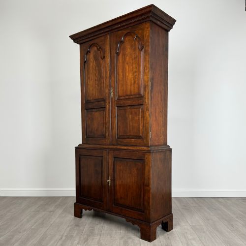 ANTIQUE 20TH CENTURY GEORGIAN STYLE CUPBOARD IN FRUITWOOD - ADDITIONAL PHOTO 2