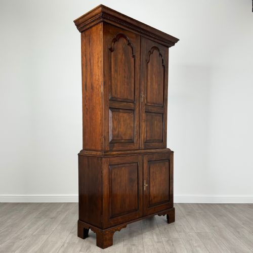 ANTIQUE 20TH CENTURY GEORGIAN STYLE CUPBOARD IN FRUITWOOD - ADDITIONAL PHOTO 8