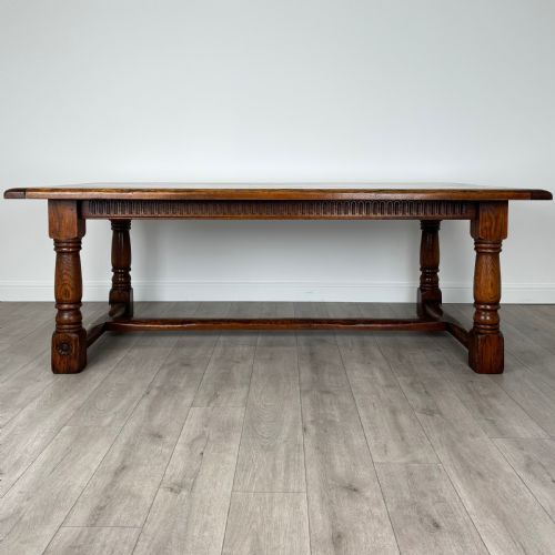 antique 20th century large oak dining table of good quality - CATEGORY: ANTIQUE TABLES - DATED EDWARDIAN