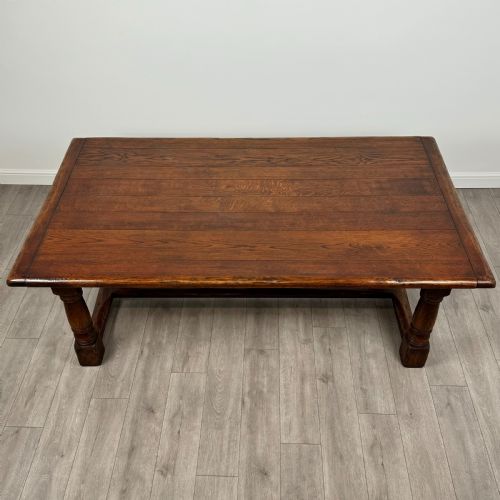 ANTIQUE 20TH CENTURY LARGE OAK DINING TABLE OF GOOD QUALITY - ADDITIONAL PHOTO 3