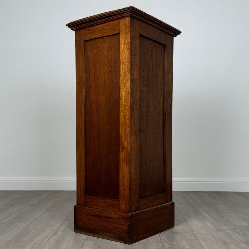 ANTIQUE 20TH CENTURY TAMBOUR CABINET IN OAK - ADDITIONAL PHOTO 5