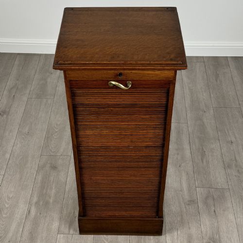 ANTIQUE 20TH CENTURY TAMBOUR CABINET IN OAK - ADDITIONAL PHOTO 10
