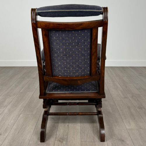 ANTIQUE 20TH CENTURY AMERICAN ROCKING CHAIR IN BEECH - ADDITIONAL PHOTO 3