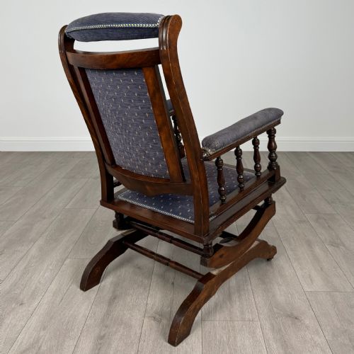 ANTIQUE 20TH CENTURY AMERICAN ROCKING CHAIR IN BEECH - ADDITIONAL PHOTO 5