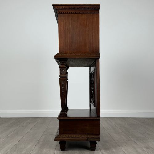 ANTIQUE 19TH CENTURY CARVED WALNUT CABINET - ADDITIONAL PHOTO 3