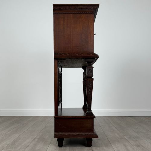 ANTIQUE 19TH CENTURY CARVED WALNUT CABINET - ADDITIONAL PHOTO 7