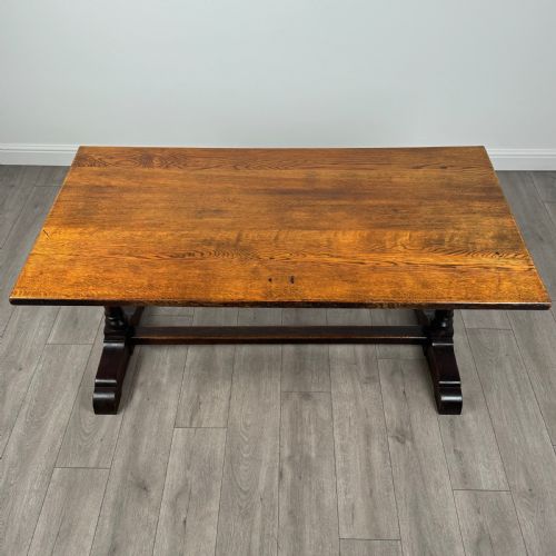 ANTIQUE 20TH CENTURY GOOD QUALITY DINING TABLE IN OAK - ADDITIONAL PHOTO 2