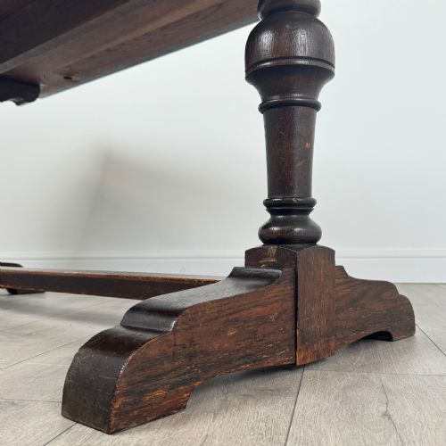 ANTIQUE 20TH CENTURY GOOD QUALITY DINING TABLE IN OAK - ADDITIONAL PHOTO 5