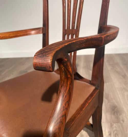ANTIQUE EDWARDIAN ARMCHAIR OFFICE CHAIR IN OAK - ADDITIONAL PHOTO 3
