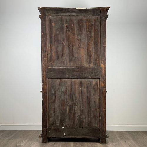 fig 5. Antique 19th Century Heavily Carved French Breton Cabinet In Chestnut 