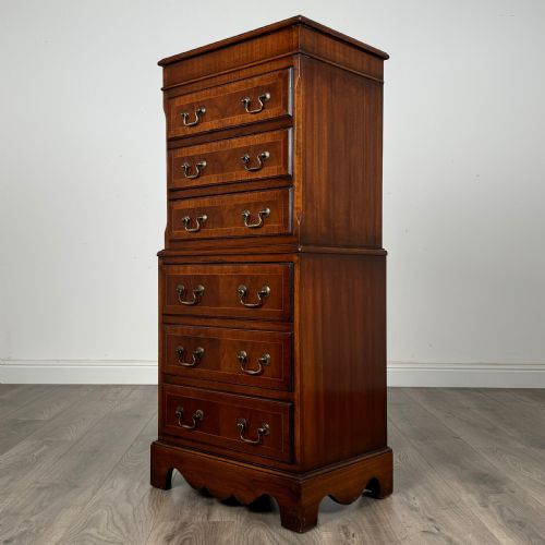 ANTIQUE 20TH CENTURY SMALL CHEST ON CHEST IN MAHOGANY - ADDITIONAL PHOTO 1