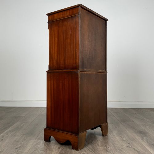 ANTIQUE 20TH CENTURY SMALL CHEST ON CHEST IN MAHOGANY - ADDITIONAL PHOTO 3