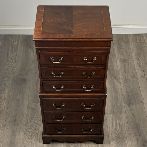 ANTIQUE 20TH CENTURY SMALL CHEST ON CHEST IN MAHOGANY - ADDITIONAL PHOTO 8