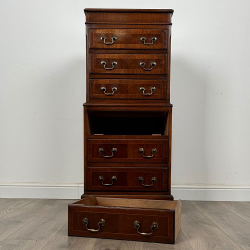 ANTIQUE 20TH CENTURY SMALL CHEST ON CHEST IN MAHOGANY - ADDITIONAL PHOTO 9