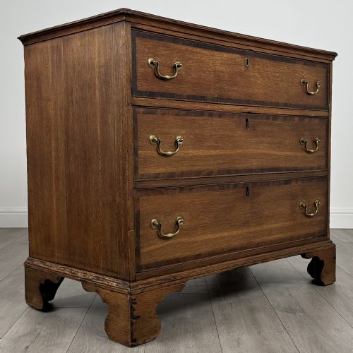 ANTIQUE 18TH CENTURY GOOD QUALITY OAK CHEST OF DRAWERS - ADDITIONAL PHOTO 7