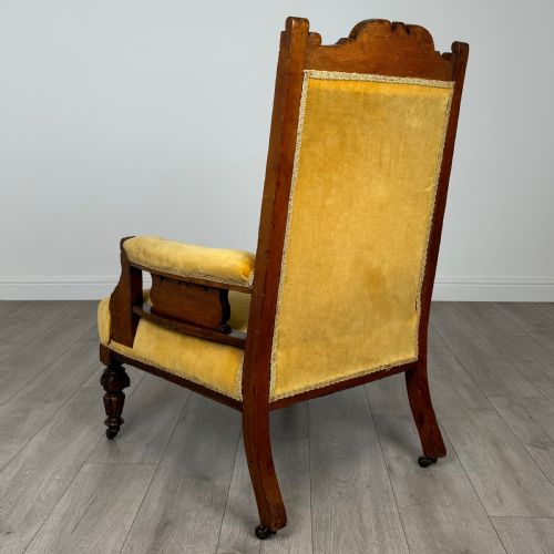ANTIQUE 20TH CENTURY PAIR OF CARVED OAK ARMCHAIRS - ADDITIONAL PHOTO 2