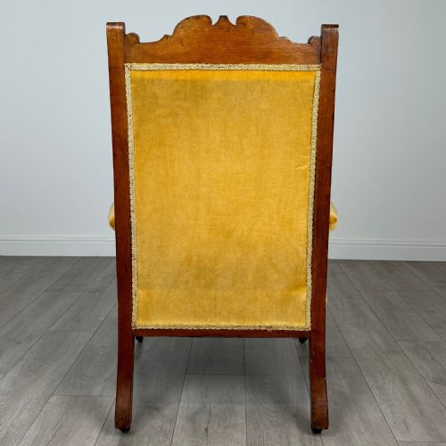 ANTIQUE 20TH CENTURY PAIR OF CARVED OAK ARMCHAIRS - ADDITIONAL PHOTO 3