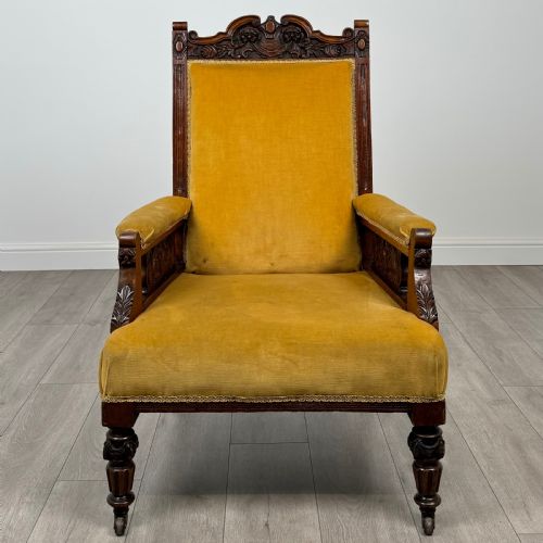 ANTIQUE 20TH CENTURY PAIR OF CARVED OAK ARMCHAIRS - ADDITIONAL PHOTO 8
