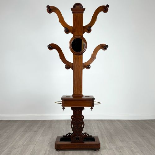 antique 19th century good quality hall stand in mahogany - CATEGORY: ANTIQUE FURNITURE - DATED VICTORIAN