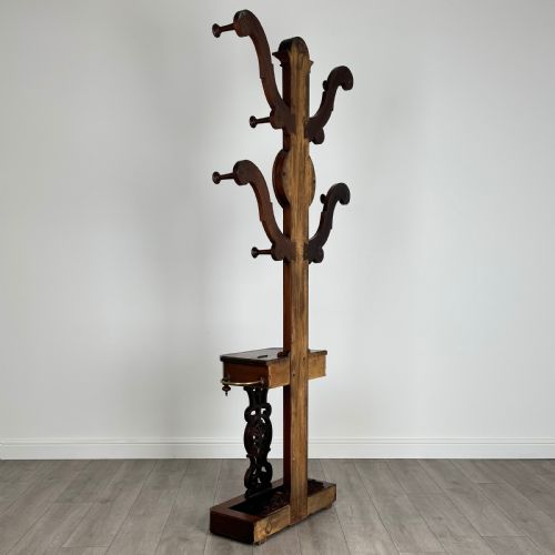 ANTIQUE 19TH CENTURY GOOD QUALITY HALL STAND IN MAHOGANY - ADDITIONAL PHOTO 2