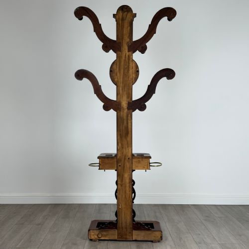 ANTIQUE 19TH CENTURY GOOD QUALITY HALL STAND IN MAHOGANY - ADDITIONAL PHOTO 4