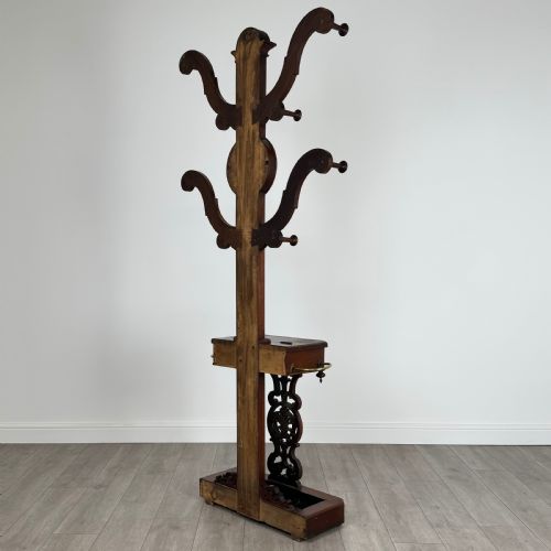 ANTIQUE 19TH CENTURY GOOD QUALITY HALL STAND IN MAHOGANY - ADDITIONAL PHOTO 5