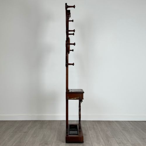 ANTIQUE 19TH CENTURY GOOD QUALITY HALL STAND IN MAHOGANY - ADDITIONAL PHOTO 6