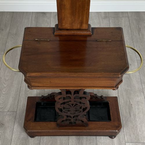 ANTIQUE 19TH CENTURY GOOD QUALITY HALL STAND IN MAHOGANY - ADDITIONAL PHOTO 8
